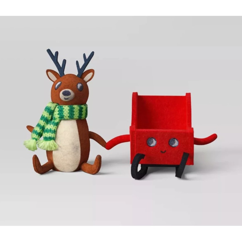Target Wondershop Reindeer & Sleigh Felt Duo ~ Christmas Holiday 2024